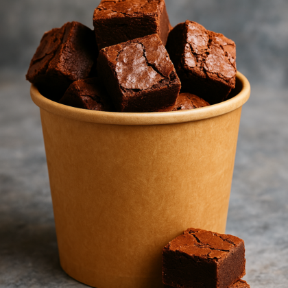 Brownie bites i papbæger