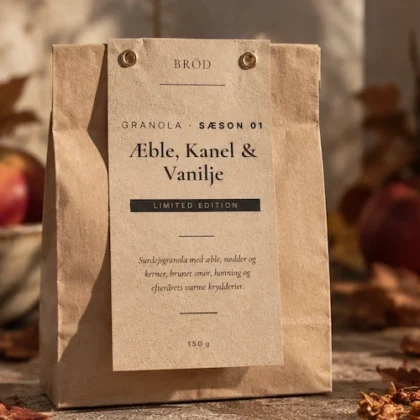 Surdejsgranola med æble, kanel og vanilje