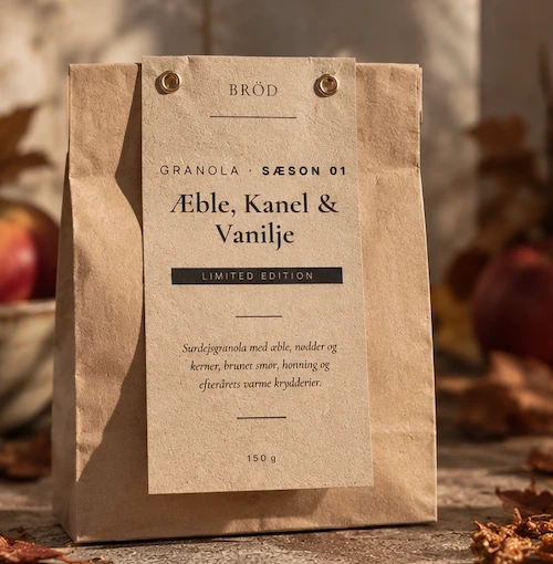 Surdejsgranola med æble, kanel og vanilje